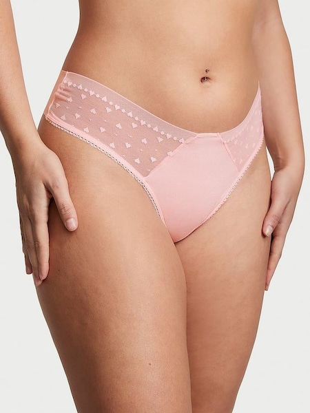 Pretty Blossom Pink Scalloped Thong Knickers (K22421) | €10.50