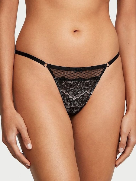 Black Thong Lace Knickers (K22433) | €20.50