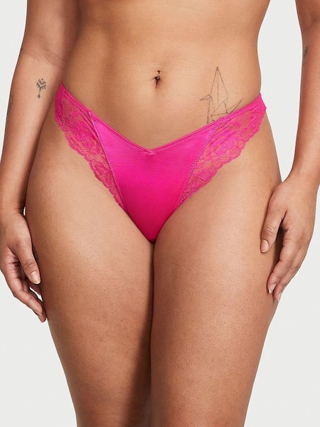 Forever Pink Lace Thong Knickers (K22444) | €20.50
