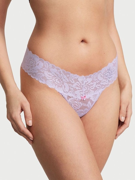 Lucky Lilac Purple Roses Thong Lace Knickers (K22781) | €10.50