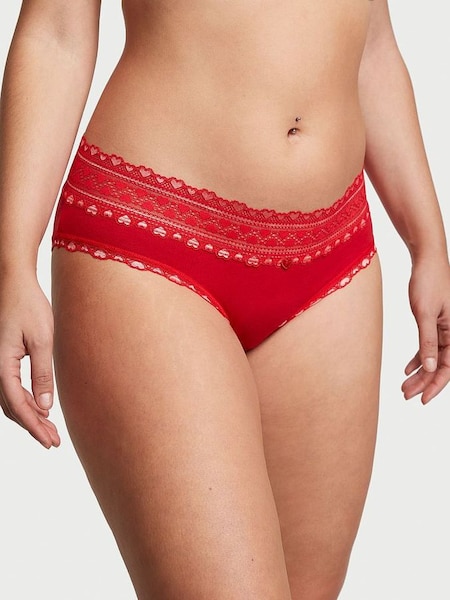 Lipstick Red Hipster Lace Waist Knickers (K23466) | €10.50