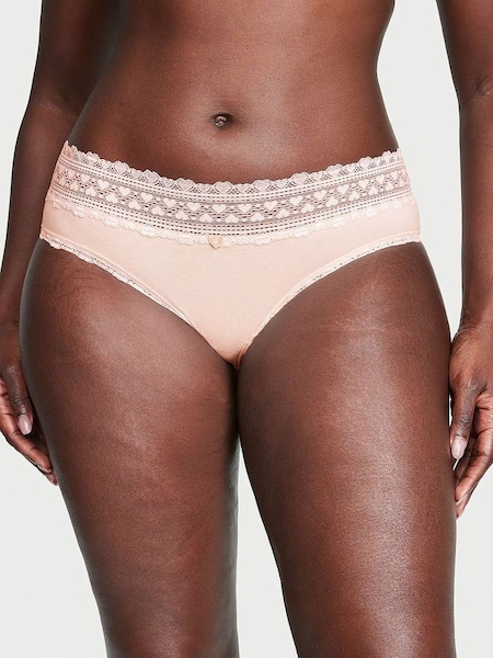 Purest Pink Hipster Lace Waist Knickers (K23467) | €10.50