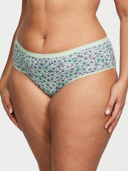 Garden Mint Cherry Blossoms Floral Green Printed Stretch Cotton Hipster Knickers (K23537) | €10.50
