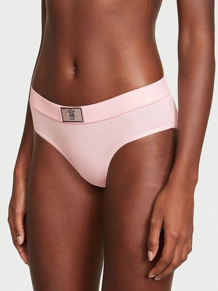 Pretty Blossom Pink Bling Patch Hipster Logo Cotton Knickers (K23620) | €10.50