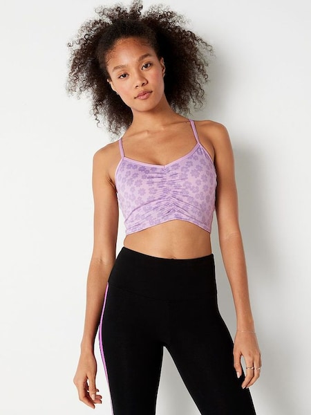 Misty Lilac Purple Ruched Lightly Lined Low Impact Sports Bra (K24539) | €15.50