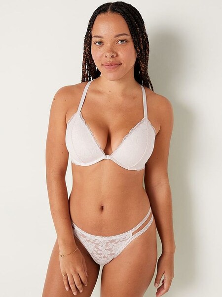 Coconut White Lace Front Fastening Push Up Bra (K24568) | €33