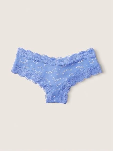 Cornflower Blue Constellation Print Blue Lace Trim Cheeky Knickers (K25570) | €10.50