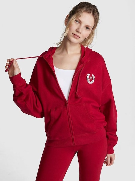 Red Laquer Fleece Full Zip Hoodie (K30808) | €52