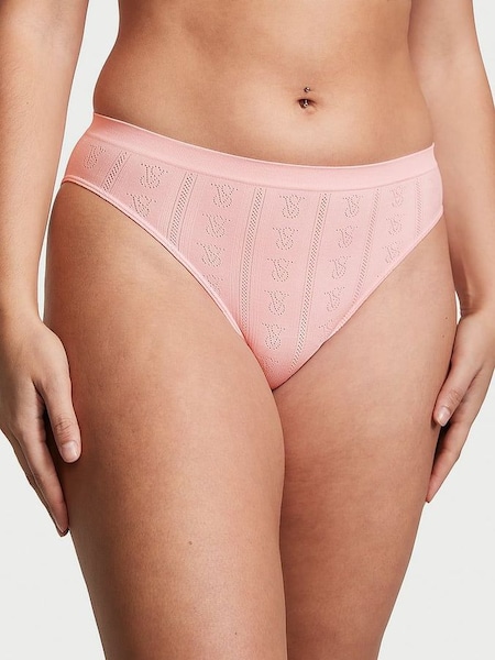 Pretty Blossom Pink Pointelle Seamless Bikini Knickers (K30823) | €10.50