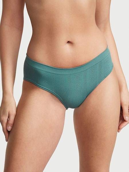 French Sage Green Pointelle Seamless Hipster Knickers (K30824) | €10.50