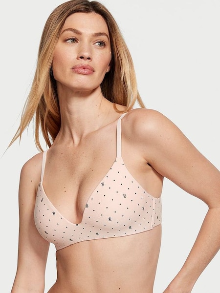 Purest Pink Logo Non Wired Lightly Lined Bra (K30838) | €40