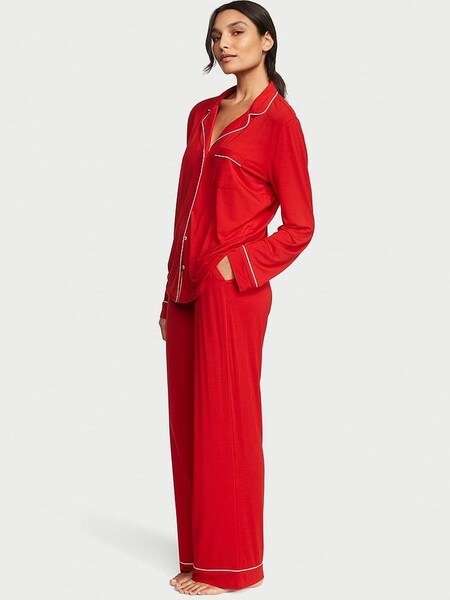 Lipstick Red Modal Long Pyjamas (K30841) | €68