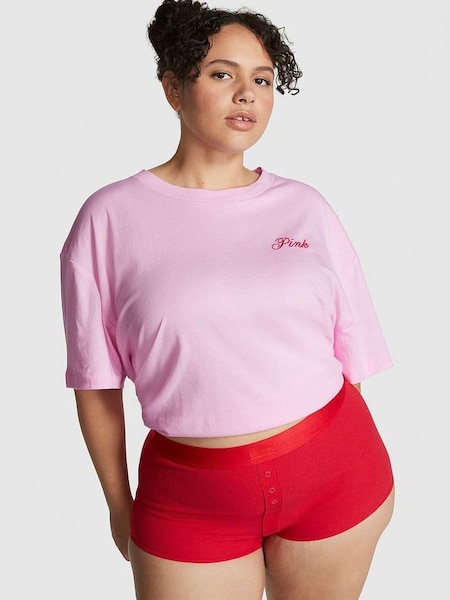 Pink Bubble Cotton Oversized Sleep T-Shirt (K32205) | €22.50