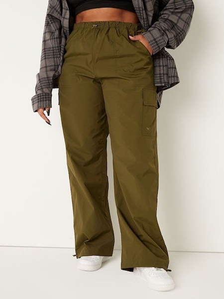 Deep Olive Green Parachute Trousers (K32273) | €18.50