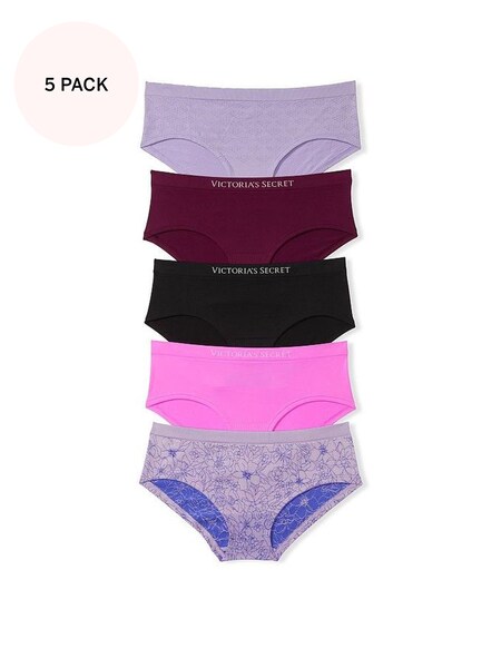 Purple/ Red/ Black/ Pink Smooth Seamless Hipster Knickers 5 Pack (K32868) | €31