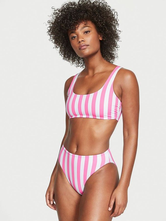 Pink stripe bikini hotsell