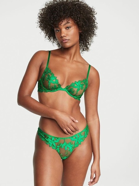 Verdant Green Embroidered Thong Knickers (K35169) | €19.50