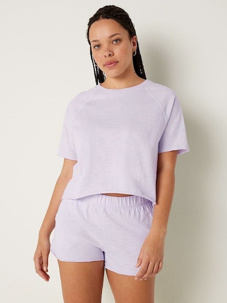 Purple Whisper Summer Lounge Cotton Pyjama Short Sleeve TShirt (K40663) | €11