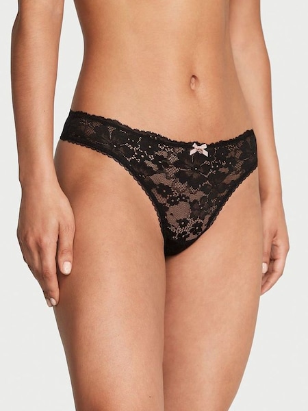 Black Lace Thong Knickers (K43417) | €15.50