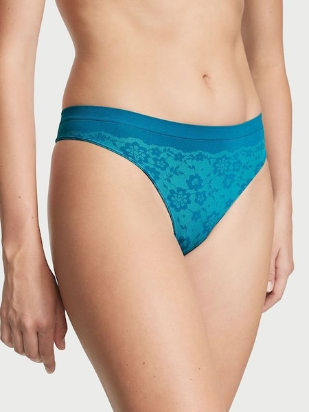 Evening Tide Blue Posey Lace Thong Knickers (K43420) | €7