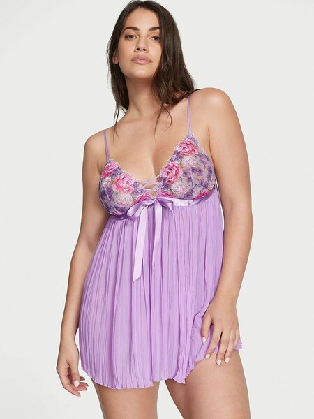 Jazmine Purple Embroidered Babydoll (K43430) | €79