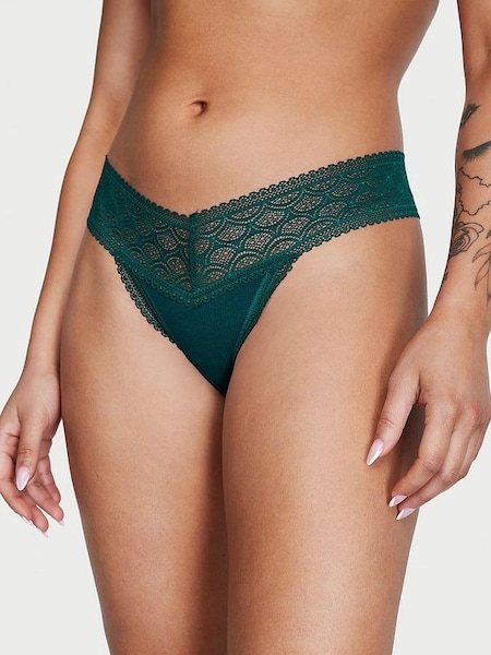 Black Ivy Green Geo Thong Lace Waist Knickers (K44000) | €10.50