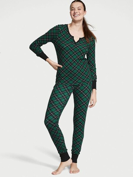 Spruce Green Tartan Long Pyjamas (K48620) | €56