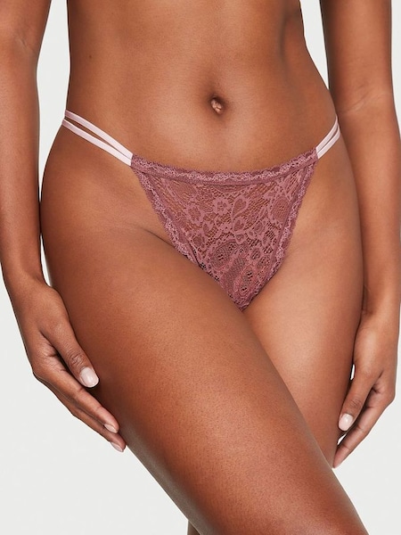 Vintage Rose Pink Paisley Lace Thong Knickers (K48734) | €10.50