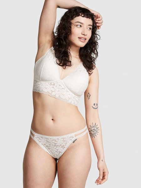 Coconut White Lace Lightly Lined Plunge Bralette (K49742) | €30