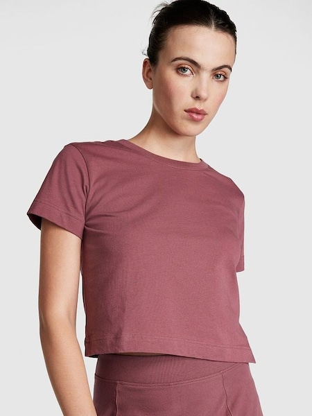Morning Rose Pink Short Sleeve Shrunken T-Shirt (K49817) | €9