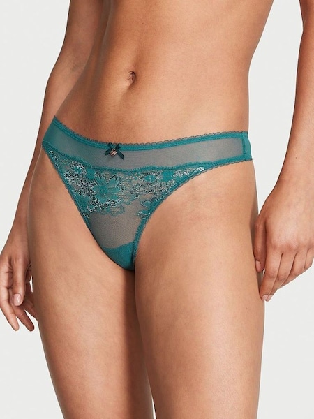 Black Ivy Green Lace Thong Knickers (K52518) | €15.50