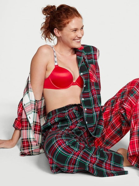 Red Tartan Mix Flannel Long Pyjamas (K52652) | €56