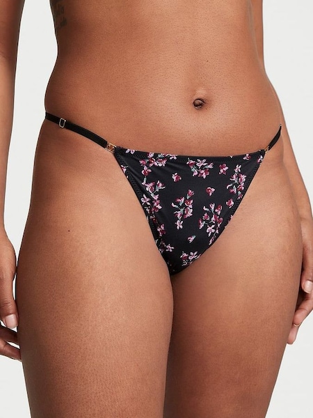 Black Floral Thong Knickers (K53029) | €15.50