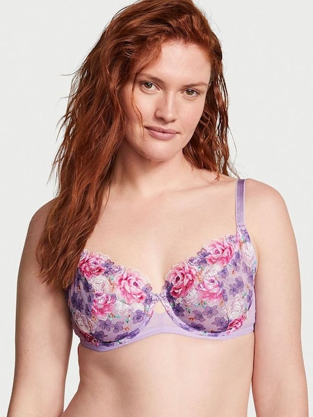 Jasmine Purple Embroidered Lace Full Cup Unlined Bra (K54278) | €39