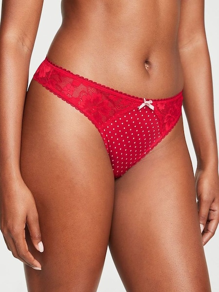 Lipstick Red Dot Print Smooth Thong Knickers (K65206) | €15.50