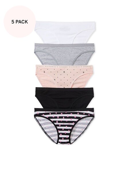 Black/Pink/Grey/White Bikini Multipack Knickers (K65218) | €29