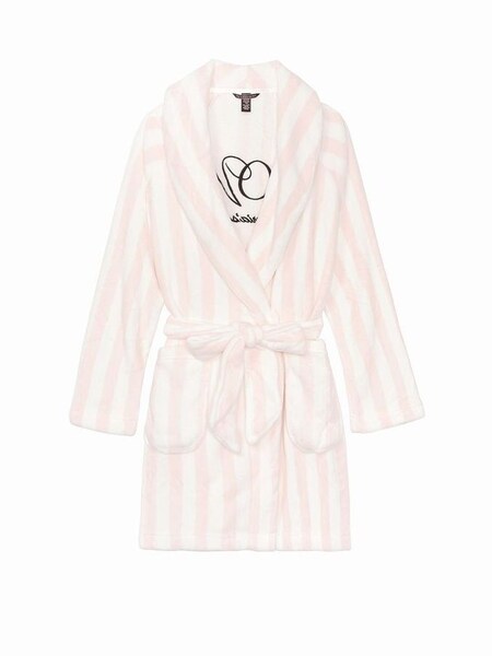 Pink Iconic Stripe Cosy Short Dressing Gown (K66227) | €56