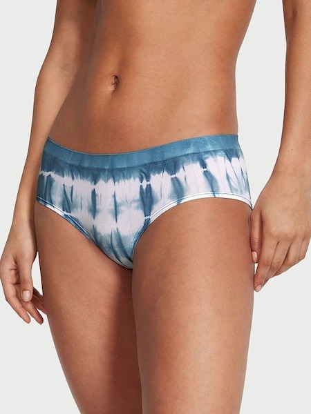 Faded Denim Blue Printed Hipster Seamless Knickers (K67642) | €10.50