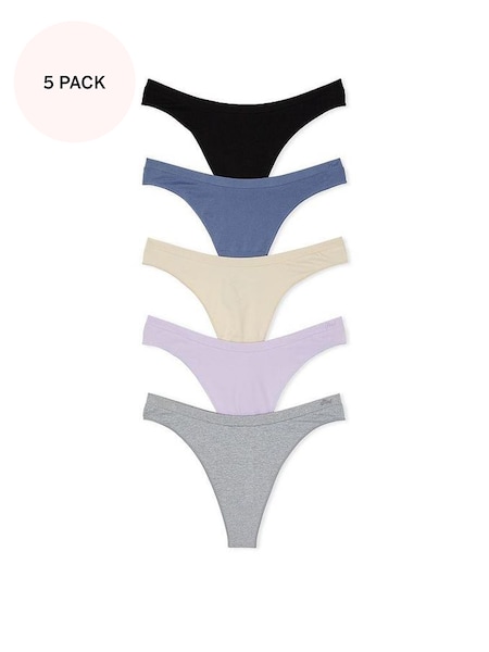 Black/Red/White/Purple/Pink Thong Seamless Multipack Knickers (K68555) | €29