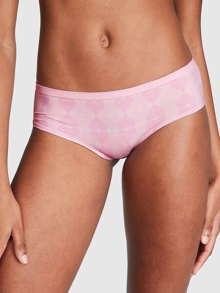 Pink Bubble Heart Jaquard Seamless Hipster Knickers (K68557) | €10.50
