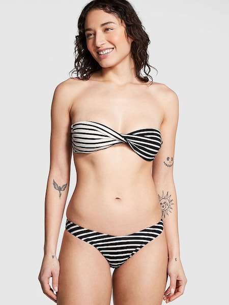 Black And Creamer Stripe Strapless Bikini Top (K71829) | €22.50