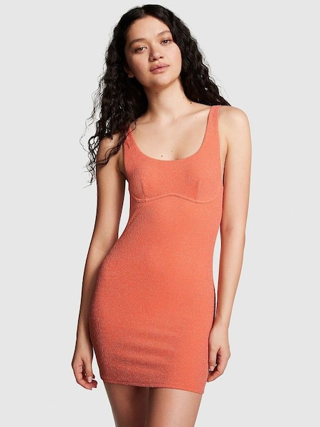 Deep Coral Orange Swim Dress (K71898) | €57