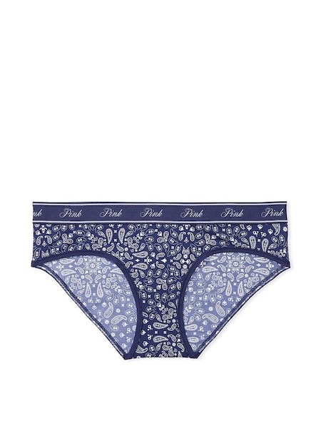 Midnight Navy Blue Print Cotton Logo Hipster Knickers (K71916) | €10.50