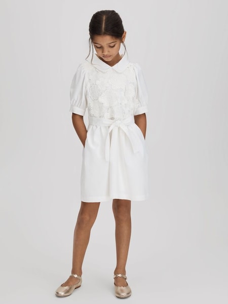 Teen Embroidered Puff Sleeve Dress in Ivory (K72506) | HK$1,280