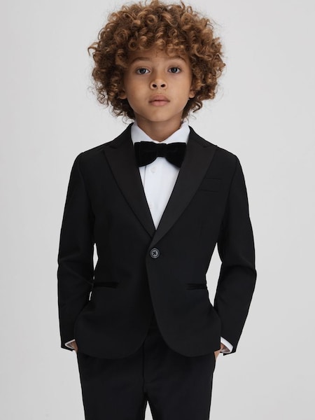 Tuxedo黑色緞面單排扣西裝外套 (K74363) | HK$1,630