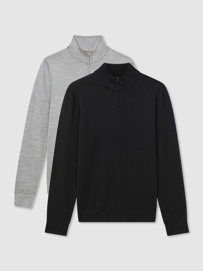 Mens zip neck jumpers uk store