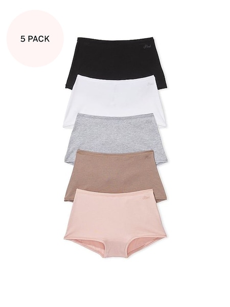 Black/Grey/White/Brown/Pink Short Cotton Multipack Knickers (K79740) | €31