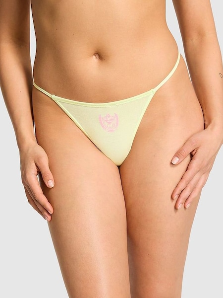 Lime Cream Green Crest G String Cotton Knickers (K80584) | €10.50