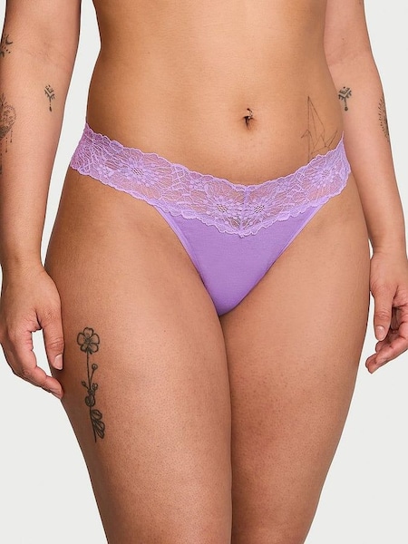 Purple Paradise Flower Power Band Thong Knickers (K80631) | €10.50