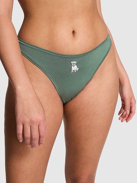 Fresh Forest Green Dog Thong Cotton Knickers (K80731) | €10.50